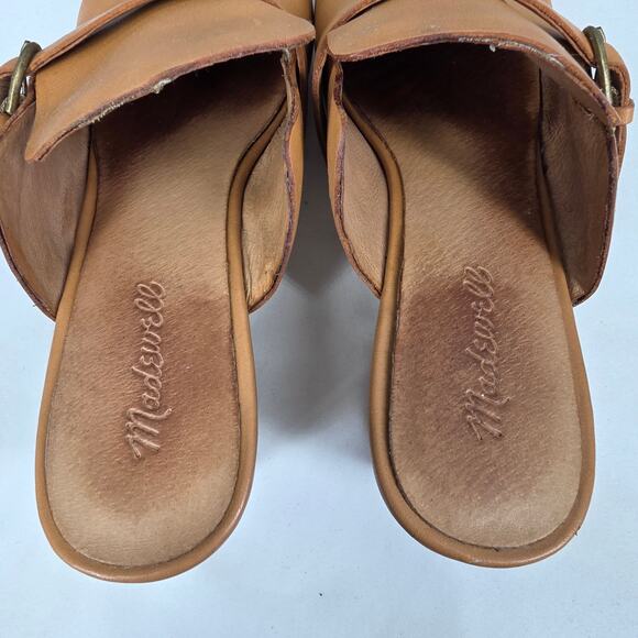 MADEWELL MONIQUE BUCKLE CLOG – WOMEN’S SIZE 9 – TAN LEATHER – WOOD SOLE - Picture 11 of 11